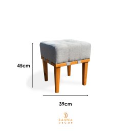 Puff Quadrado Apolo Decorativo Multiuso - Linho Cinza - 7