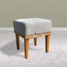 Puff Quadrado Apolo Decorativo Multiuso - Linho Cinza - 5