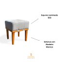 Ver imagem 2 de Puff Quadrado Apolo Decorativo Multiuso - Linho Cinza