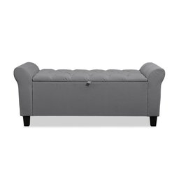 Recamier Baú Calçadeira para Cama Box Queen 150 Cm Dubai Suede Cinza - Lh Móveis - 10