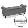 Recamier Baú Calçadeira para Cama Box Queen 150 Cm Dubai Suede Cinza - Lh Móveis - 5