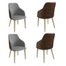 Kit 4 Cadeiras Couríssimo e Linho para Sala de Jantar Anne Yescasa - 1