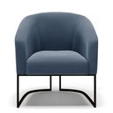 Ver imagem 3 de Poltrona Stella Suede Azul Marinho Base Industrial Preto - D’Rossi