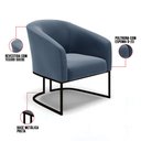 Ver imagem 6 de Poltrona Stella Suede Azul Marinho Base Industrial Preto - D’Rossi