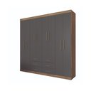 Ver imagem 2 de Guarda Roupa Roupeiro Quarto Dormitório Solteiro Casal Liverpool 8.6 Marrom Madeira Cinza