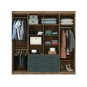 Ver imagem 3 de Guarda Roupa Roupeiro Quarto Dormitório Solteiro Casal Liverpool 8.6 Marrom Madeira Cinza