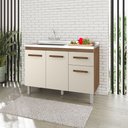 Ver imagem 1 de Balcão 120cm Anita 03 Portas e 01 Gaveta com Pia e Cuba Ghelplus Savana Off White Moblis