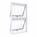 Ver imagem 1 de Vitrô Alumínio Branco Maxim Ar c/Grade 2 Seções Vertical - 120x60