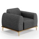 Ver imagem 7 de Kit Sofá 3 Lugares 210cm Com Poltrona Molino Pés D'ouro D02 Linho Cinza Escuro C-416 - Lyam Decor