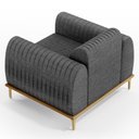 Ver imagem 3 de Kit Sofá 3 Lugares 210cm Com Poltrona Molino Pés D'ouro D02 Linho Cinza Escuro C-416 - Lyam Decor