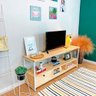 Rack de TV Industrial de Ferro e Madeira Style Square 2 Nichos e 1 Nicho Gaveta Natural e Branco - 3