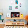 Rack de TV Industrial de Ferro e Madeira Style Square 2 Nichos e 1 Nicho Gaveta Natural e Branco - 1