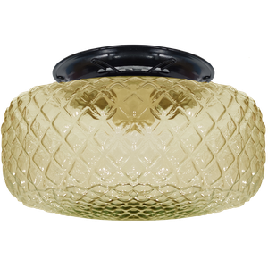 Plafon Colonial Aluminio Preto Drops Bico de Jaca Ambar