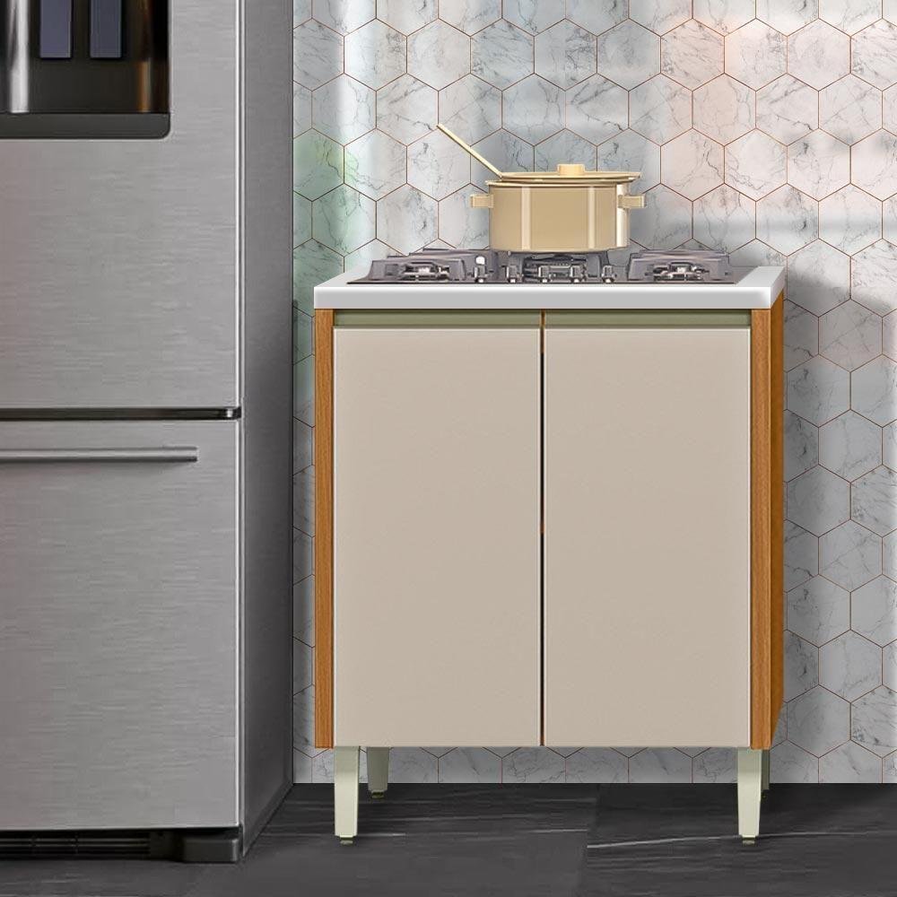 Balcão de Cozinha para Cooktop 0,8m Nature Off White Dali Linea Brasil - 1