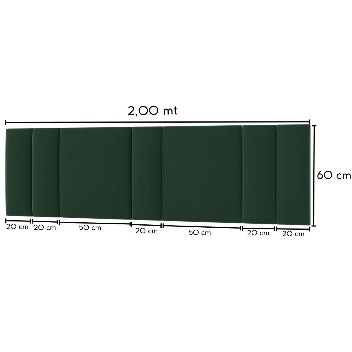 Cabeceira Estofada Iluminação Led Cama Casal King Size 200cm:veludo Verde - 4