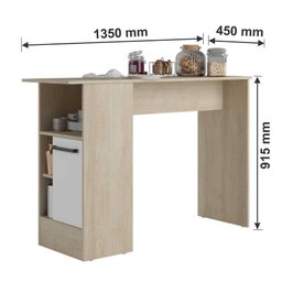 Bancada de Cozinha 1 Porta 2 Prateleiras Patina/Branco Ju9350 - Delmarco - 3