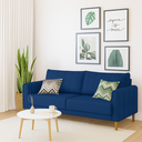 Ver imagem 1 de Sofá Living Biagio Veludo 1,70m com Pés Madeira Sala Luxo:azul - Pr - 183