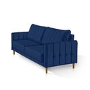 Ver imagem 3 de Sofá Living Biagio Veludo 1,70m com Pés Madeira Sala Luxo:azul - Pr - 183
