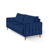 Sofá Living Biagio Veludo 1,70m com Pés Madeira Sala Luxo:azul - Pr - 183 - 3