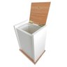 Lixeira Cesto De Lixo Mdf Premium Banheiro Lavabo Escritório Cor: Branco/Amadeirado - 2