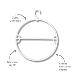 Kit com 25un. Cabide Biquini Giratório Pp Branco - 2