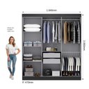 Ver imagem 3 de Guarda Roupa 6 Portas 2 Gavetas Versa 164cm Preto