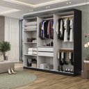 Ver imagem 4 de Guarda Roupa 6 Portas 2 Gavetas Versa 164cm Preto