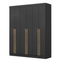 Ver imagem 2 de Guarda Roupa 6 Portas 2 Gavetas Versa 164cm Preto