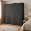 Ver imagem 1 de Guarda Roupa 6 Portas 2 Gavetas Versa 164cm Preto