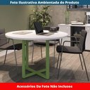 Ver imagem 2 de Mesa de Reunião Redonda P25 Pandin 110 Cm (largura) Tampo Mdp Branco Pé Aço Tubular Verde Mirô