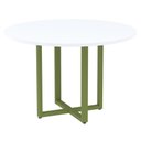 Ver imagem 1 de Mesa de Reunião Redonda P25 Pandin 110 Cm (largura) Tampo Mdp Branco Pé Aço Tubular Verde Mirô