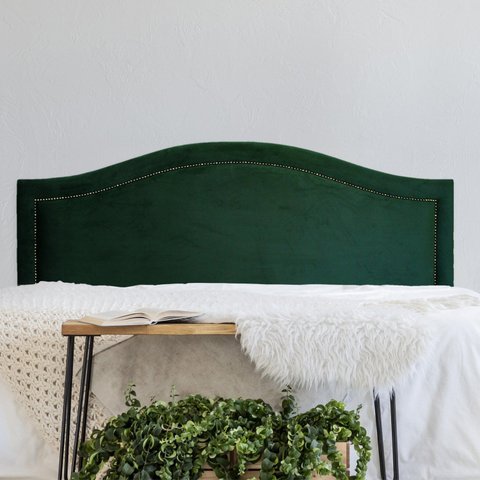 Cabeceira Casal Estofada para Cama Box Curva Luxo com Tachas 140x60cm