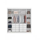 Ver imagem 2 de Guarda Roupa Casal Versatto 2 Portas de Bater 8 Gavetas MDF-MDP com Espelho Neve Móveis Novo