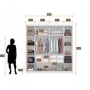 Ver imagem 3 de Guarda Roupa Casal Versatto 2 Portas de Bater 8 Gavetas MDF-MDP com Espelho Neve Móveis Novo