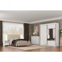 Ver imagem 4 de Guarda Roupa Casal Versatto 2 Portas de Bater 8 Gavetas MDF-MDP com Espelho Neve Móveis Novo