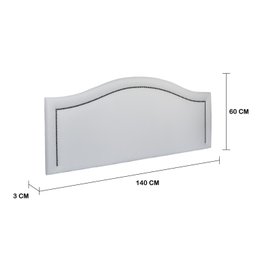 Cabeceira Casal Estofada para Cama Box Curva Luxo com Tachas 140x60cm - 3