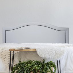 Cabeceira Casal Estofada para Cama Box Curva Luxo com Tachas 140x60cm - 1