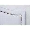 Ver imagem 4 de Cabeceira Casal Estofada para Cama Box Curva Luxo com Tachas 140x60cm Branco/Fumê