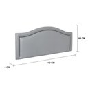 Ver imagem 3 de Cabeceira Casal 140x60cm Courino Curva Luxo Cinza/Fumê