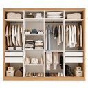 Ver imagem 2 de Closet Casal sem Portas 4 Gavetas Florença Yescasa Marrom/Carvalho