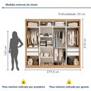 Ver imagem 3 de Closet Casal sem Portas 4 Gavetas Florença Yescasa Marrom/Carvalho