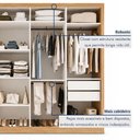 Ver imagem 6 de Closet Casal sem Portas 4 Gavetas Florença Yescasa Marrom/Carvalho