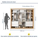Ver imagem 3 de Closet Casal sem Portas 6 Gavetas Itália Yescasa Branco/Carvalho