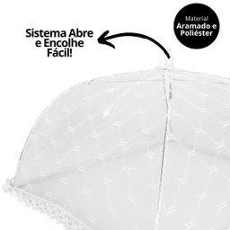 Kit 2 Protetor Mosquiteiro Malha Tule Dobrável Renda Prime 40cm X 40cm - Tuut - 7
