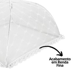 Kit 2 Protetor Mosquiteiro Malha Tule Dobrável Renda Prime 40cm X 40cm - Tuut - 9