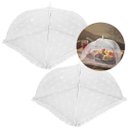 Ver imagem 1 de Kit 2 Protetor Mosquiteiro Malha Tule Dobrável Renda Prime 40cm X 40cm - Tuut