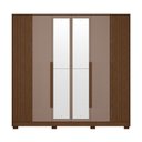Ver imagem 2 de Guarda Roupa Casal Deville Ripado 6 Portas Bater 4 Gavetas MDP com Espelho Nogueira-Capuccino