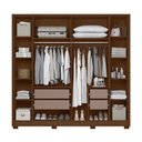 Ver imagem 5 de Guarda Roupa Casal Deville Ripado 6 Portas Bater 4 Gavetas MDP com Espelho Nogueira-Capuccino