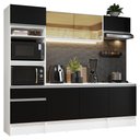 Ver imagem 3 de Armário de Cozinha Completa 240cm Branco/Preto Diamante Madesa