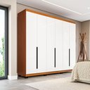 Ver imagem 1 de Guarda-Roupa Casal 6 Portas Bater Madrid Branco/Freijó